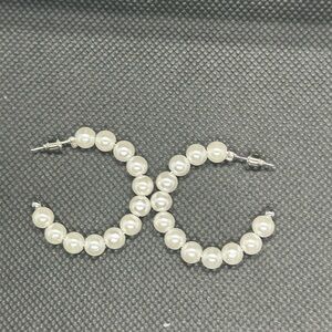 Elegant Simulated Pearl Hoop Earrings - Classic & Versatile |, Everyday Chic